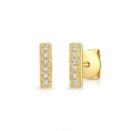 Diamond Bar Stud Earrings