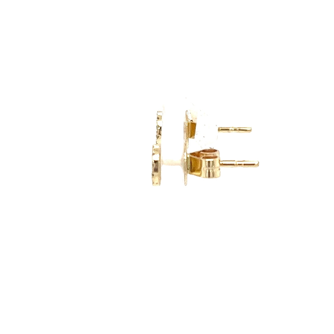 Pave Diamond Disc Stud Earrings