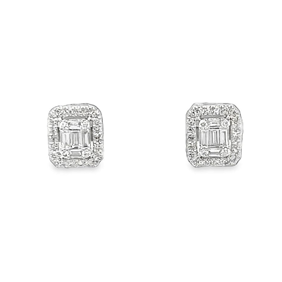 Diamond Cluster Stud Earrings