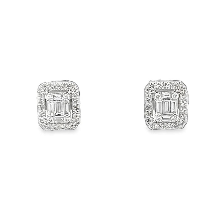 Diamond Cluster Stud Earrings