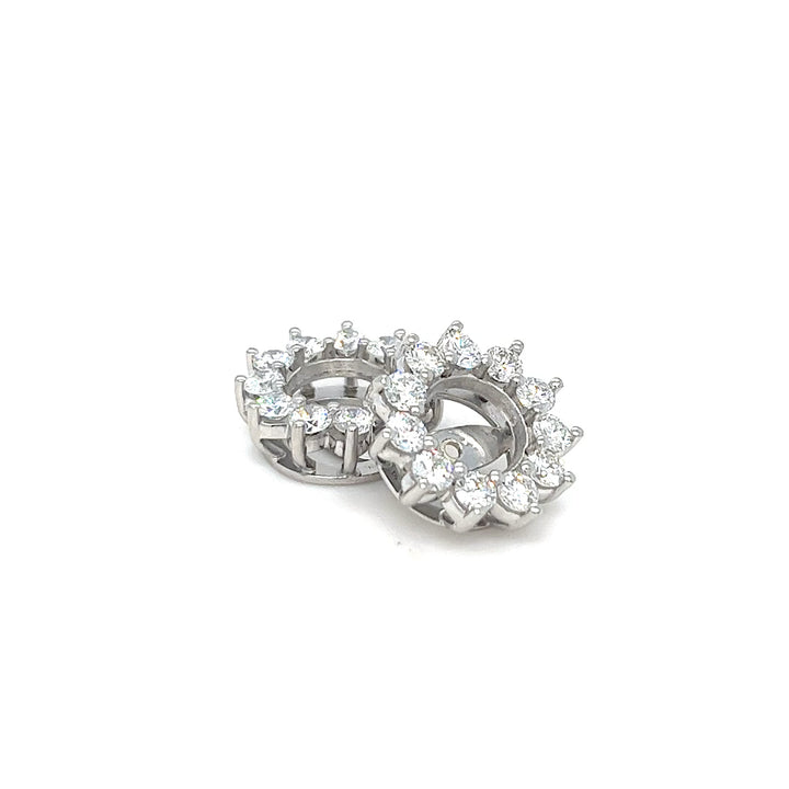 Platinum Diamond Halo Earring Jackets