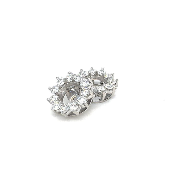 Platinum Diamond Halo Earring Jackets