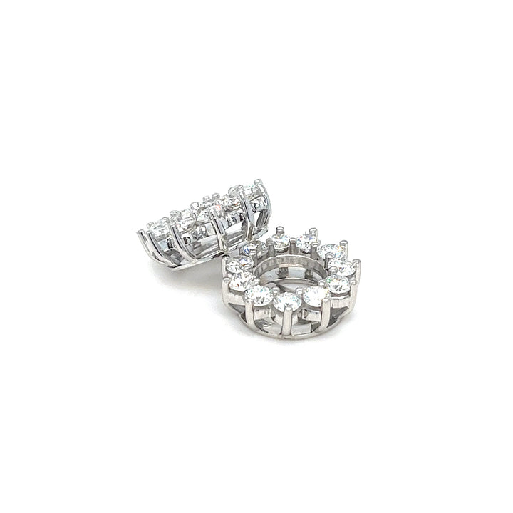 Platinum Diamond Halo Earring Jackets