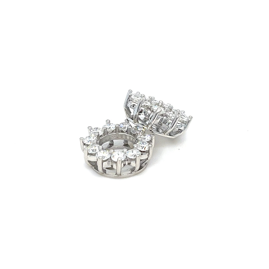 Platinum Diamond Halo Earring Jackets