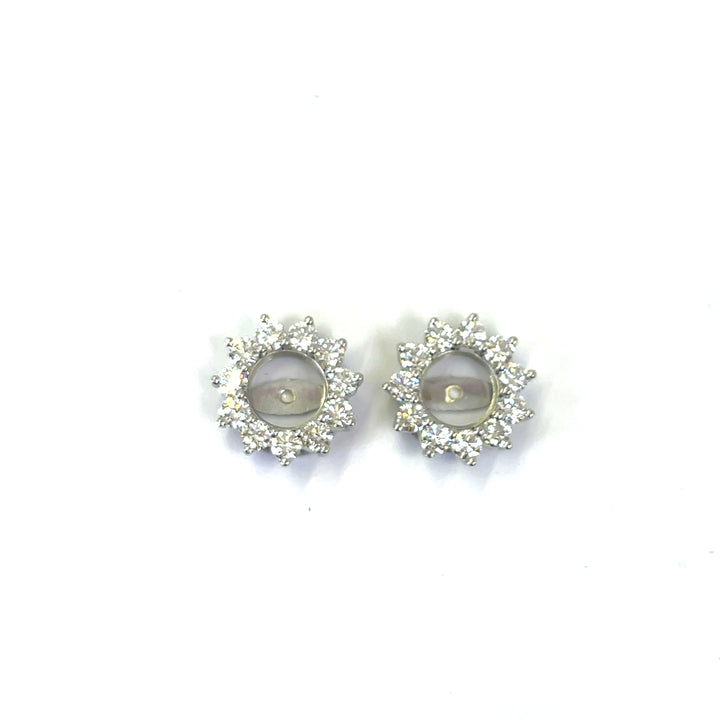 Platinum Diamond Halo Earring Jackets