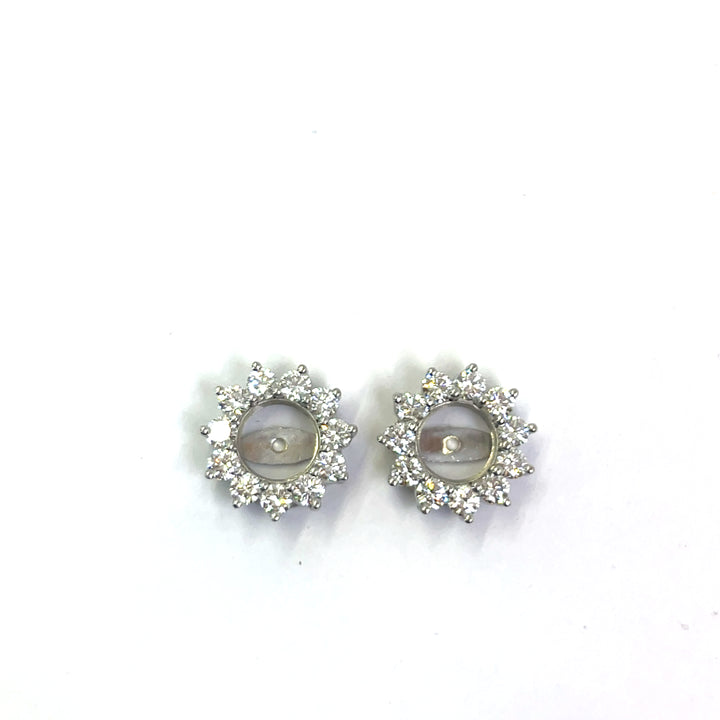 Platinum Diamond Halo Earring Jackets