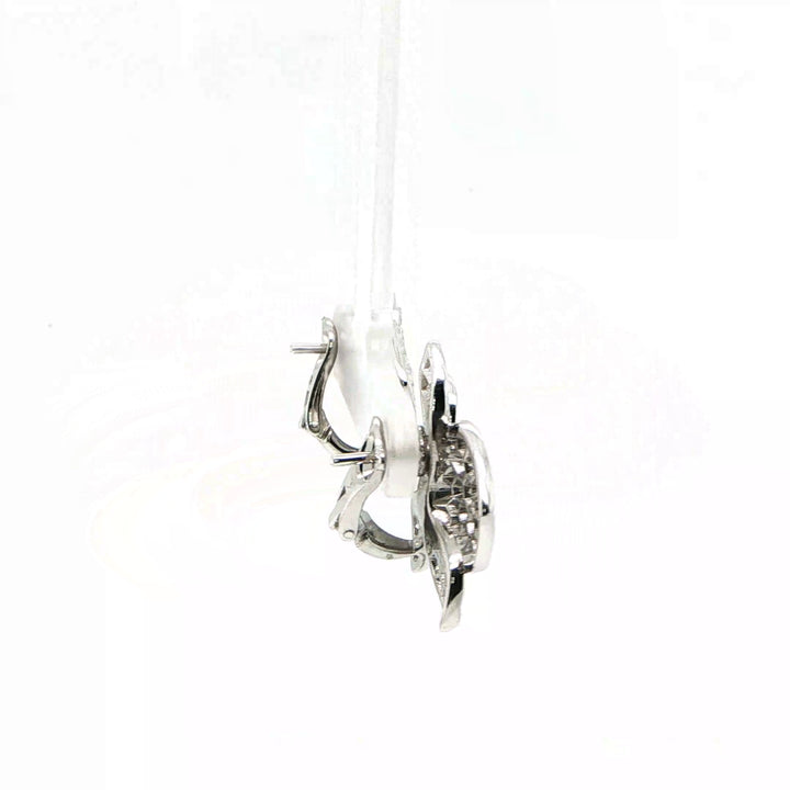 Cartier Caresse D'orchidees 18K White Gold Diamond Earrings