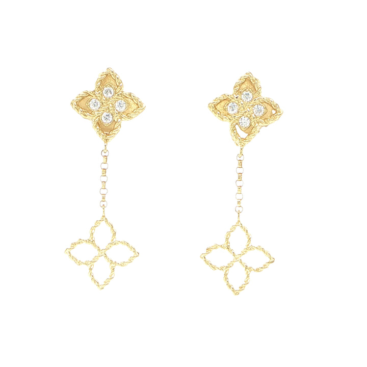 Roberto Coin Love in Verona 18K Yellow Gold Flower Drop Earrings