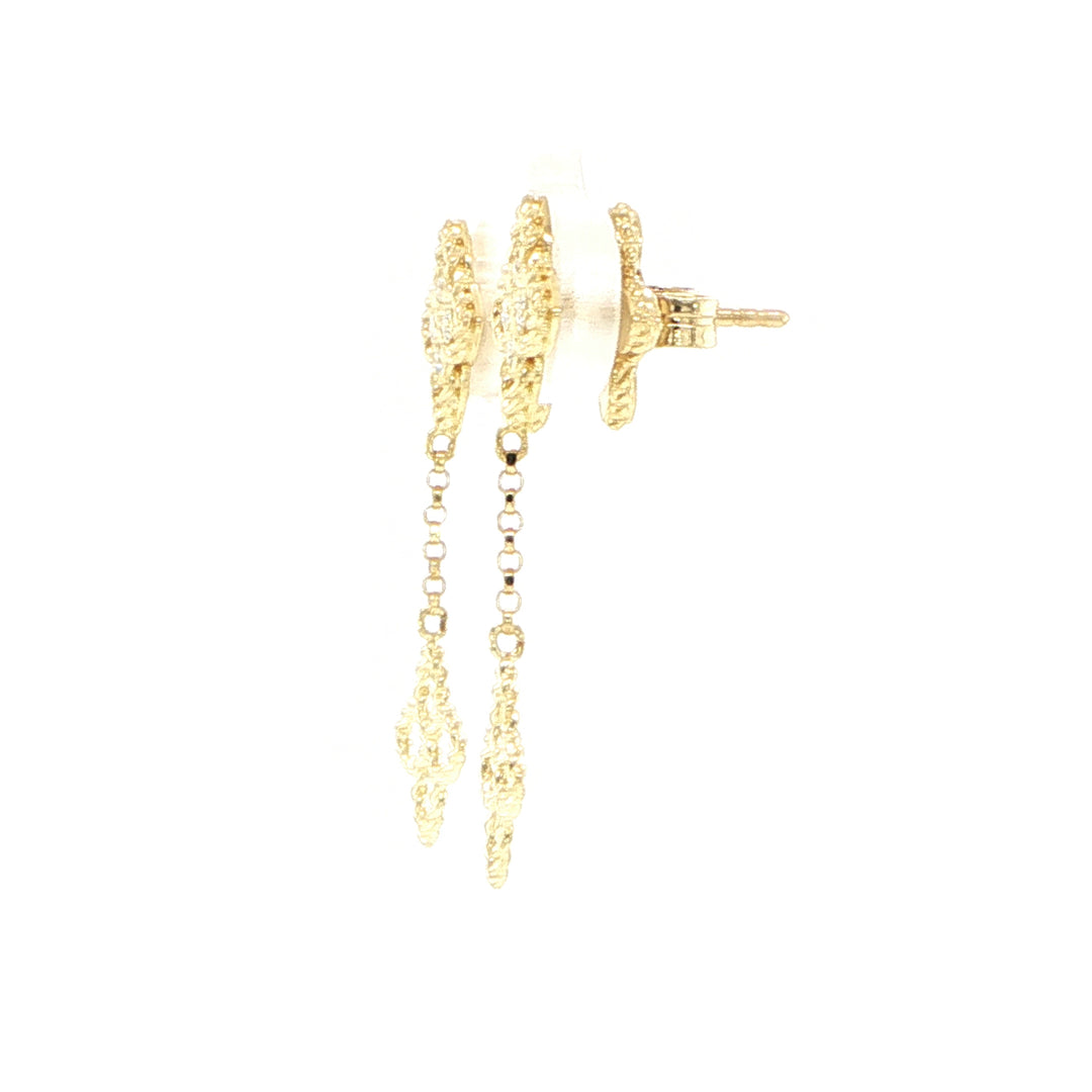Roberto Coin Love in Verona 18K Yellow Gold Flower Drop Earrings