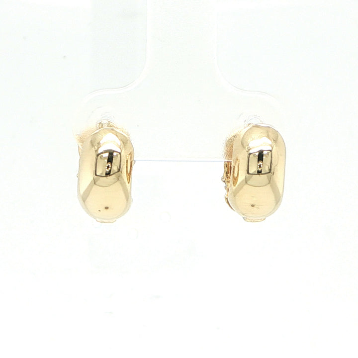 14K Yellow Gold Diamond Huggie Earrings