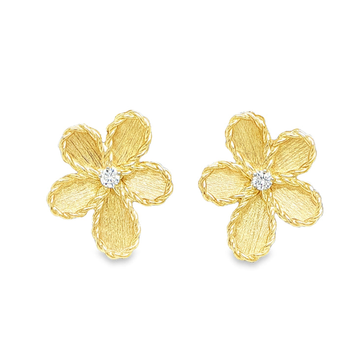 Roberto Coin Jasmine Flower Stud Earrings