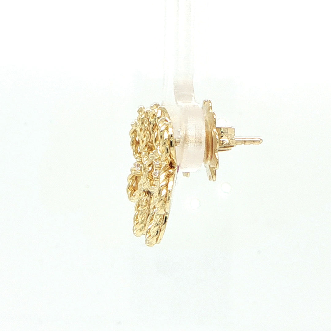 Roberto Coin Jasmine Flower Stud Earrings