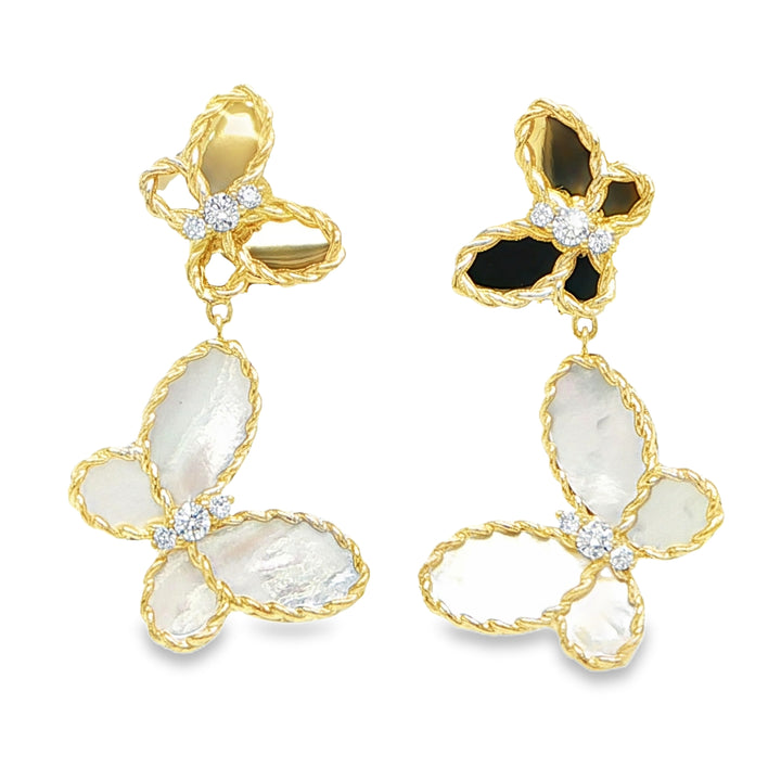 Roberto Coin Jasmine Drop Butterfly Earrings