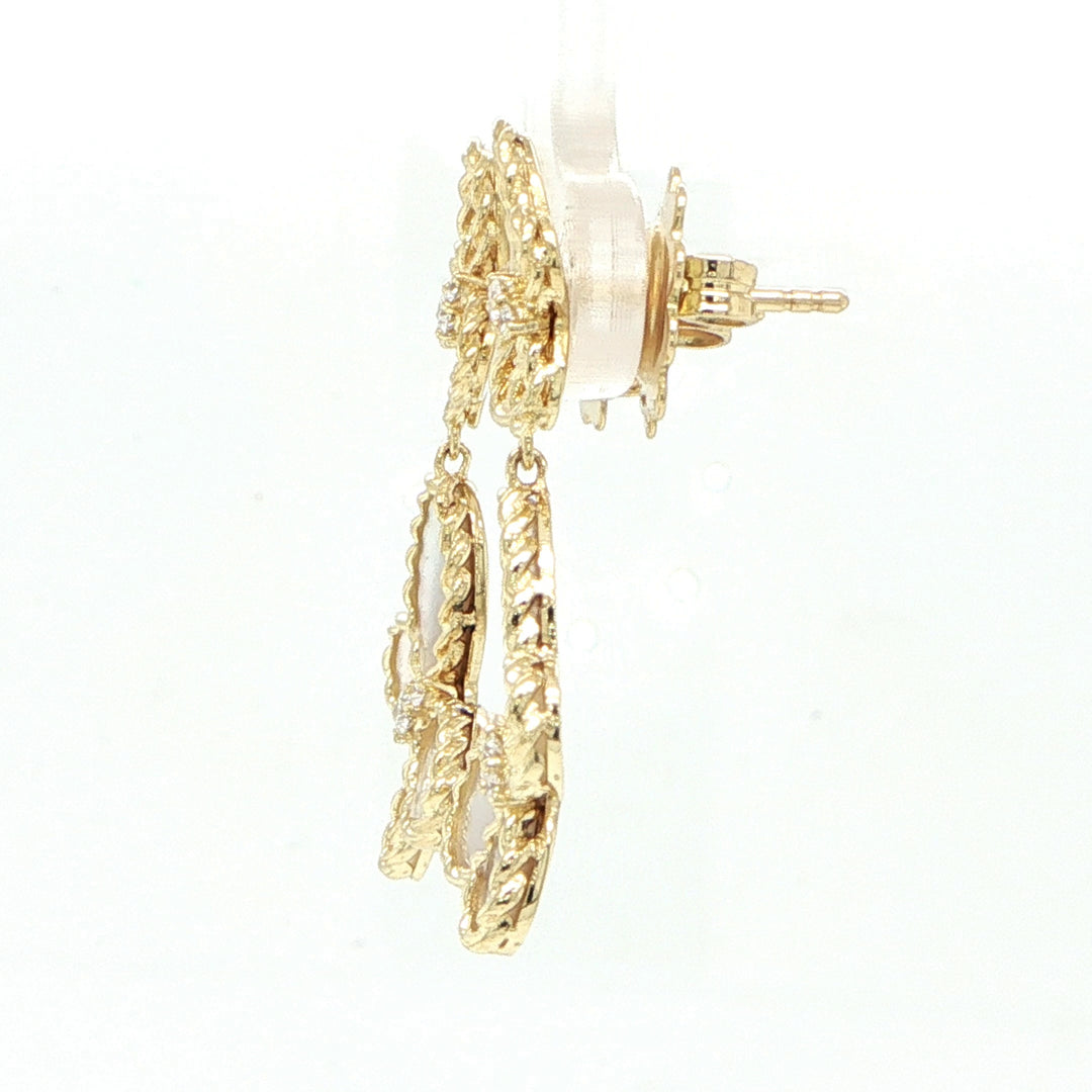 Roberto Coin Jasmine Drop Butterfly Earrings