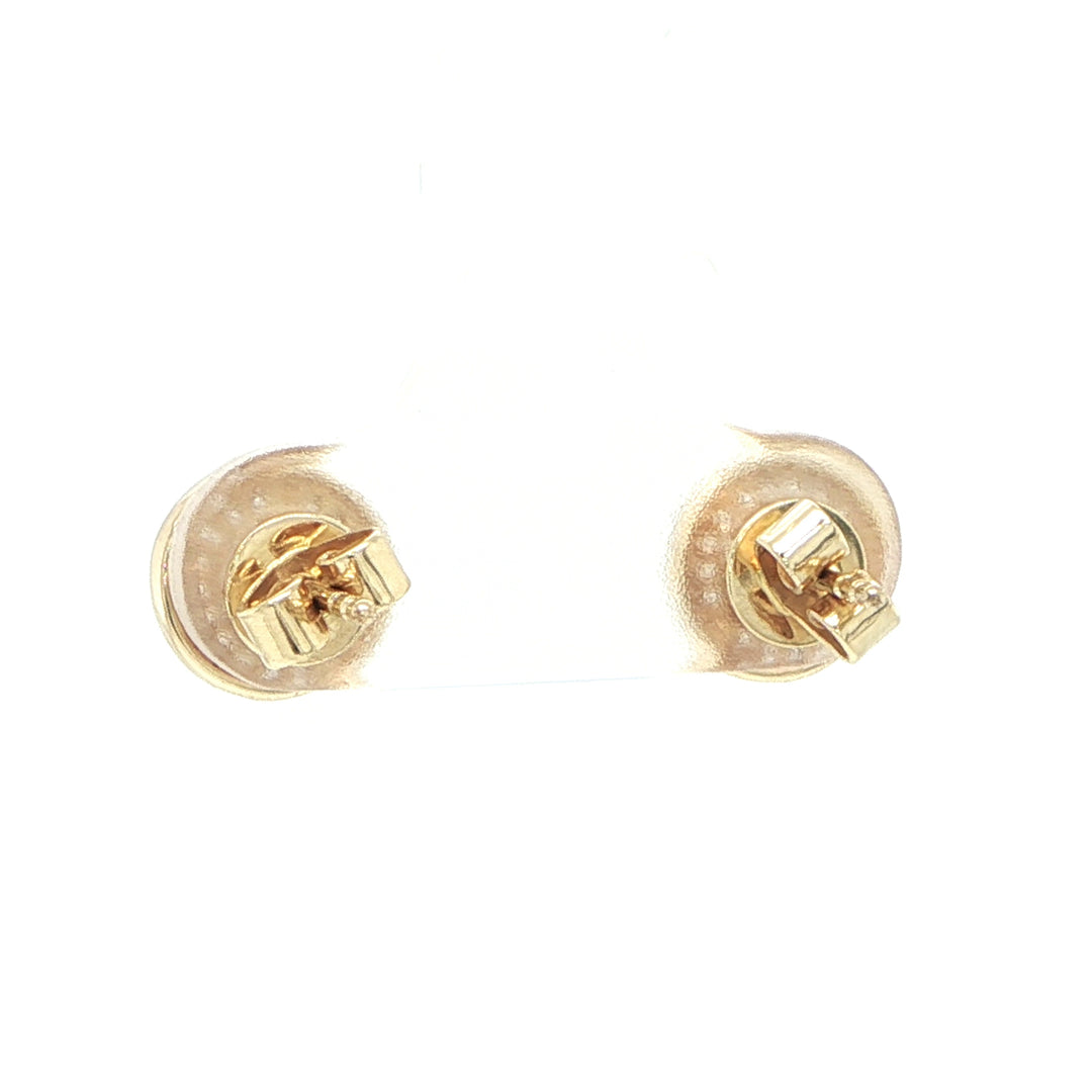 14K Yellow Gold Diamond Pavé Disc Earrings