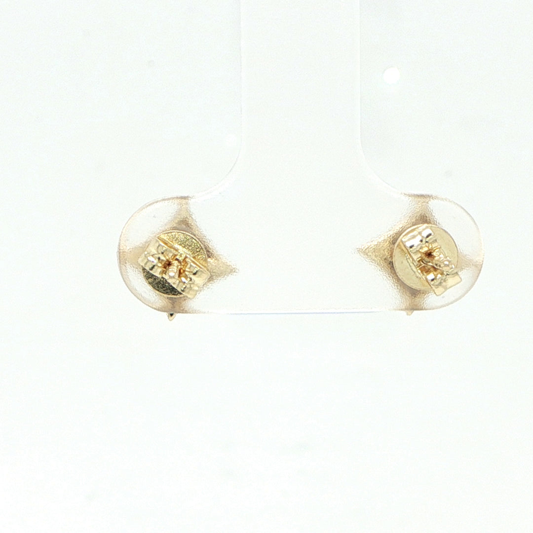 14K Yellow Gold Diamond Stud Earrings