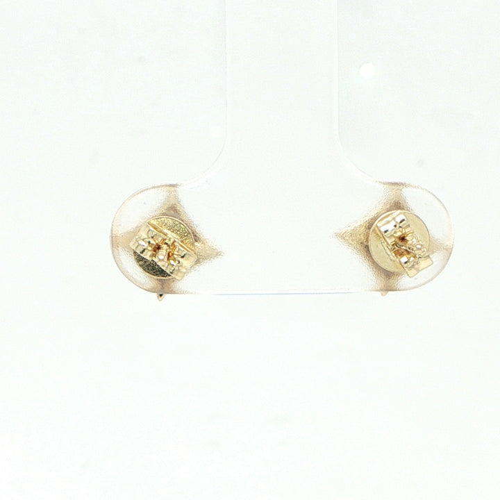 14K Yellow Gold Diamond Stud Earrings