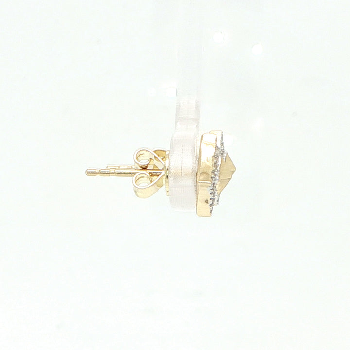 14K Yellow Gold Diamond Stud Earrings