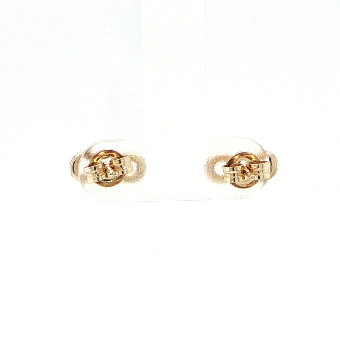 14K Yellow Gold Pavé Diamond Infinity Stud Earrings