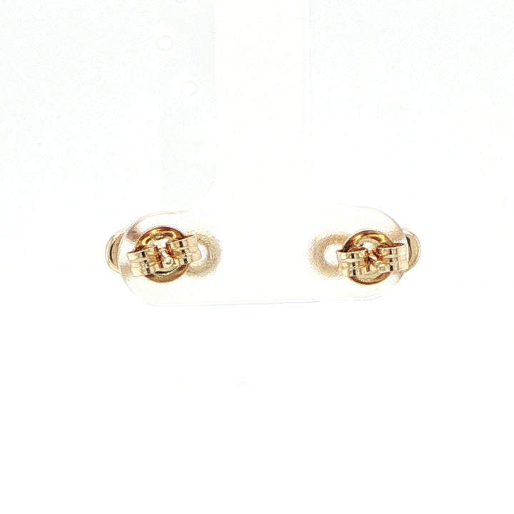 14K Yellow Gold Pavé Diamond Infinity Stud Earrings