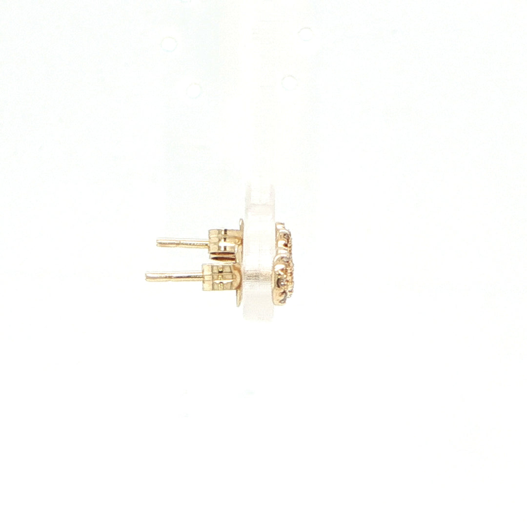 14K Yellow Gold Pavé Diamond Infinity Stud Earrings