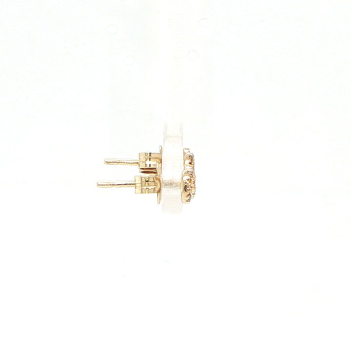 14K Yellow Gold Pavé Diamond Infinity Stud Earrings