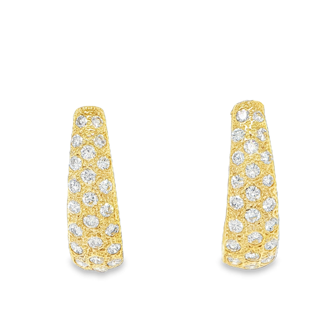 14K Yellow Gold Diamond Shrimp Earrings