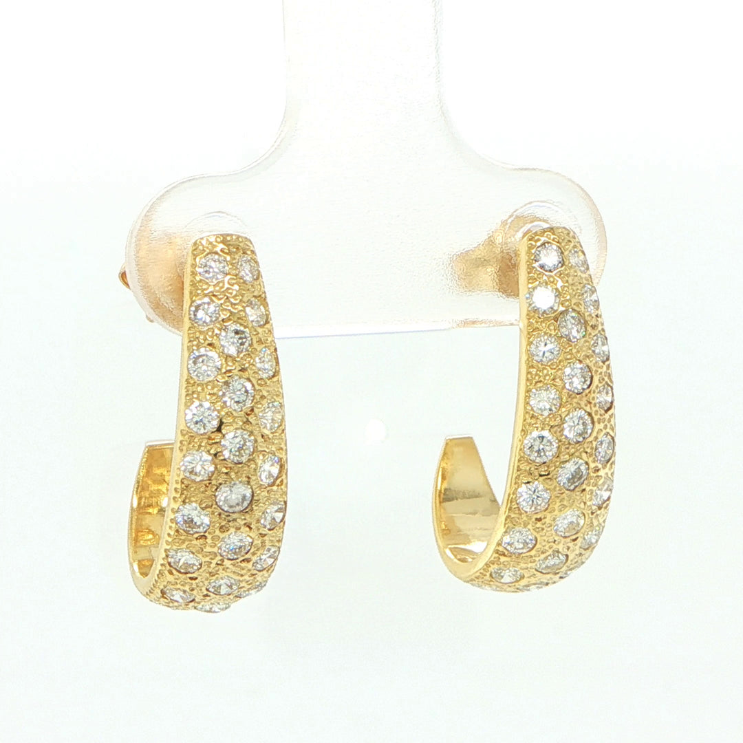 14K Yellow Gold Diamond Shrimp Earrings