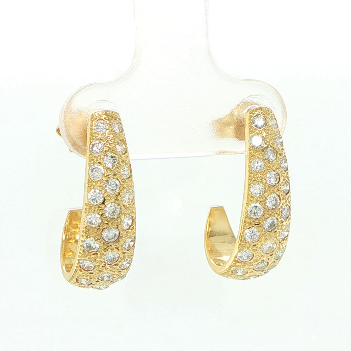 14K Yellow Gold Diamond Shrimp Earrings