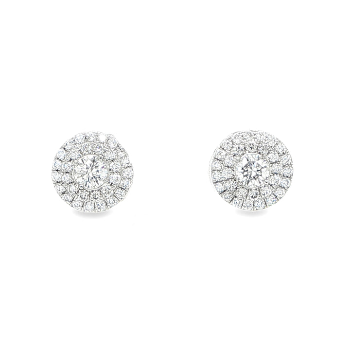Tiffany & Co. Platinum Double Halo Diamond Stud Earrings