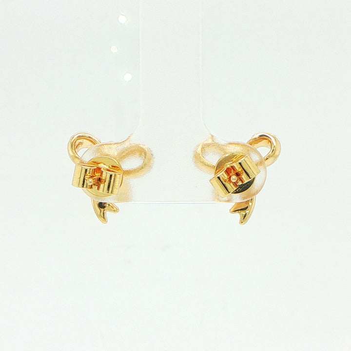 18K Yellow Gold Diamond Bow Earrings