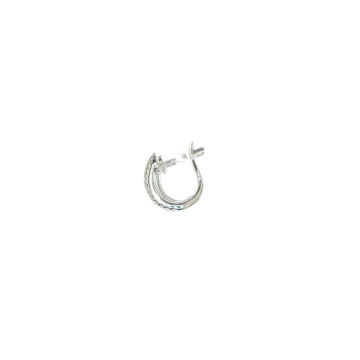 18K White Gold Diamond Huggie Earrings