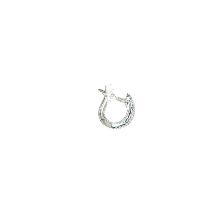 18K White Gold Diamond Huggie Earrings