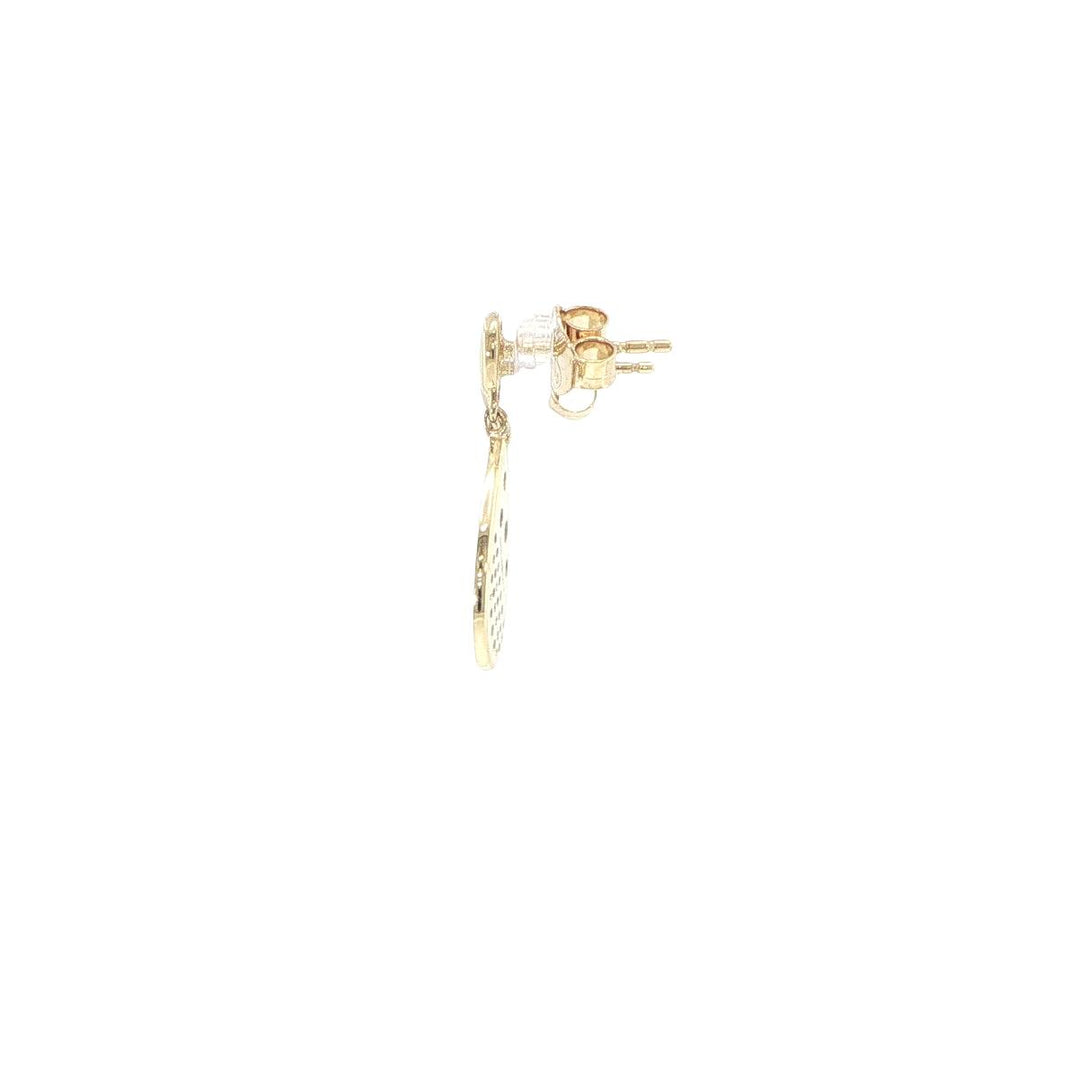 14K Yellow Gold Diamond Teardrop Earrings