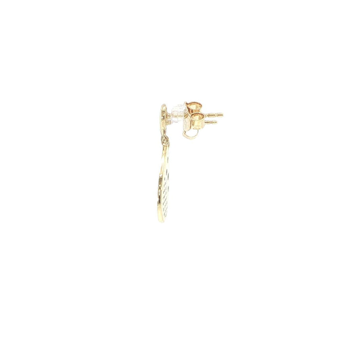 14K Yellow Gold Diamond Teardrop Earrings