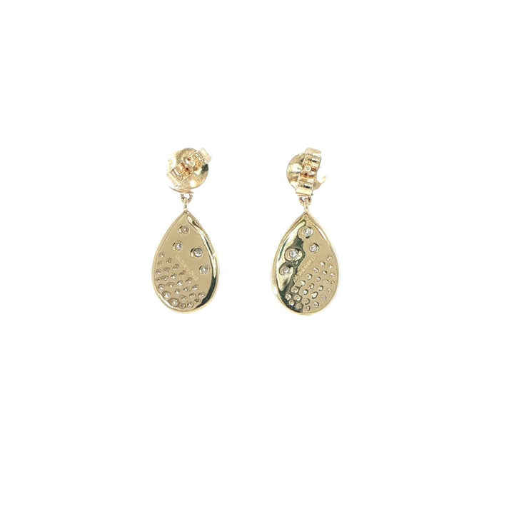 14K Yellow Gold Diamond Teardrop Earrings