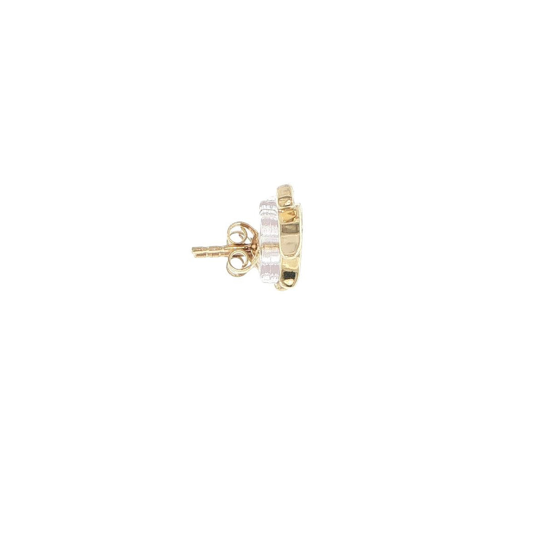 14K Yellow Gold Marquise Diamond Bezel Set Stud Earrings