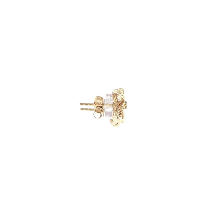 14K Yellow Gold Diamond Ribbon Stud Earrings
