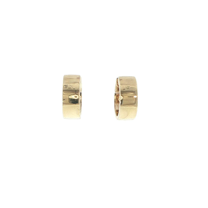 14K Yellow Gold Bezel Set Emerald & Round Diamond Hoop Earrings
