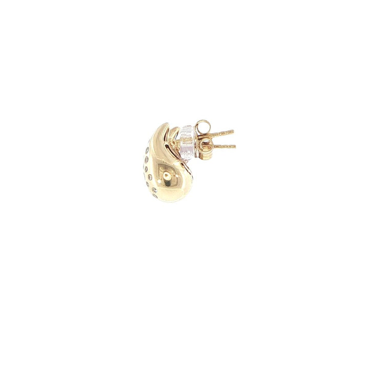 14K Yellow Gold Bezel-Set Diamond Teardrop Stud Earrings