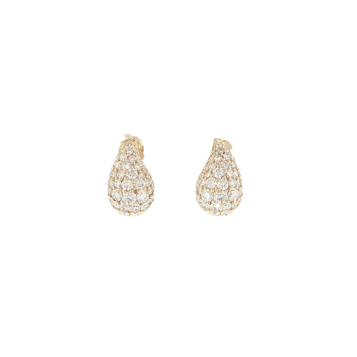 14K Yellow Gold Diamond Teardrop Stud Earrings