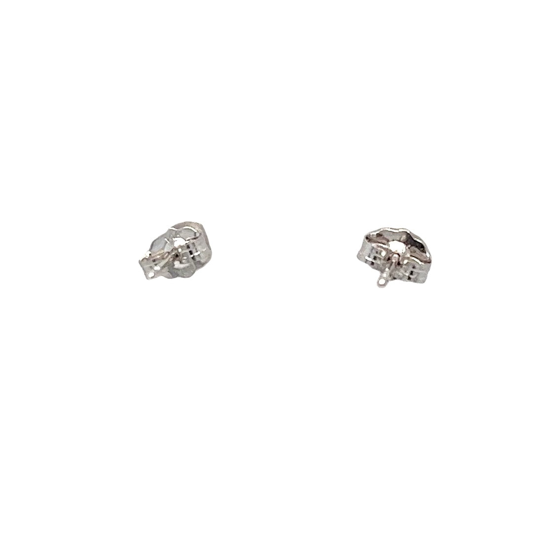 14K White Gold Diamond Cluster Stud Earrings