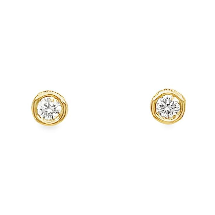Bezel Set Diamond Stud Earrings
