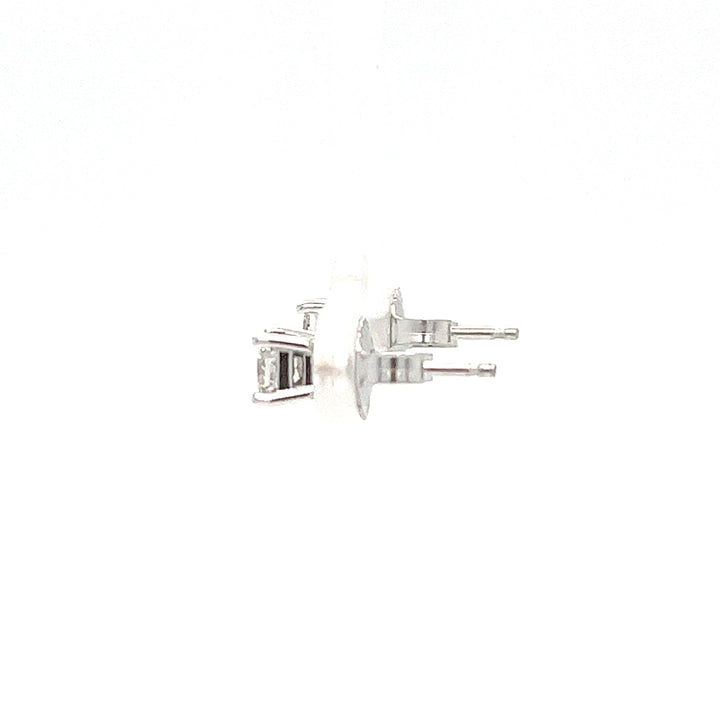 14K White Gold Princess Cut Diamond Stud Earrings