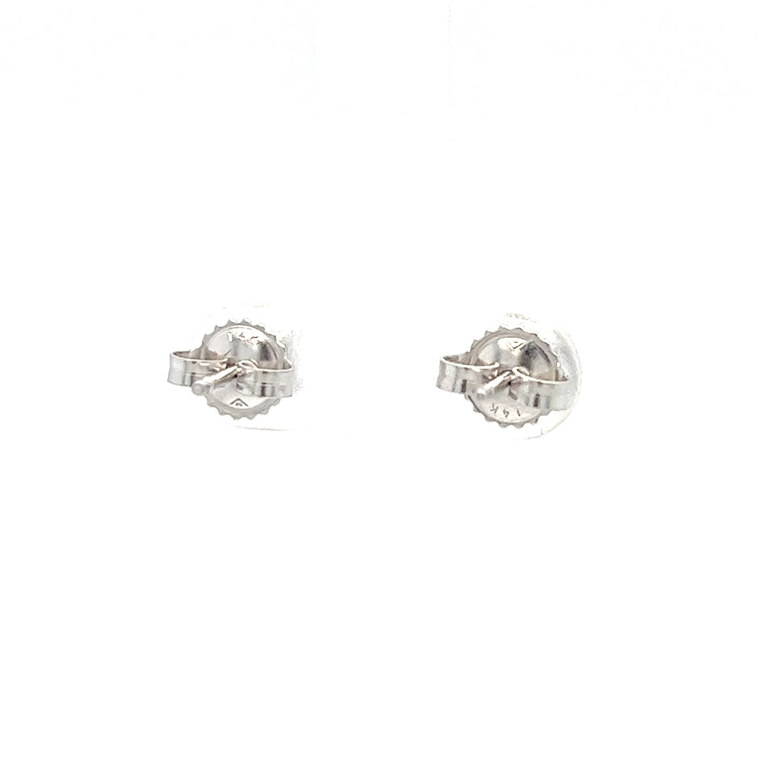 14K White Gold Princess Cut Diamond Stud Earrings