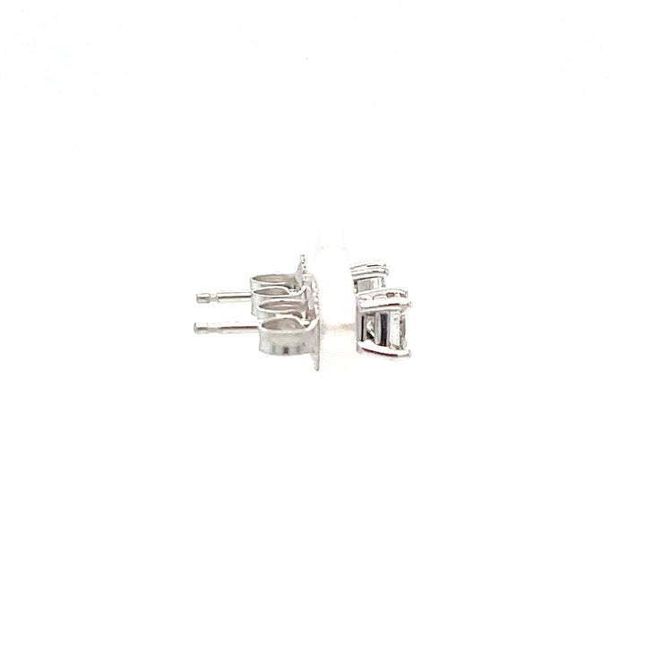 14K White Gold Princess Cut Diamond Stud Earrings