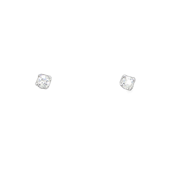 14K White Gold Diamond Stud Earrings 0.10 Carat