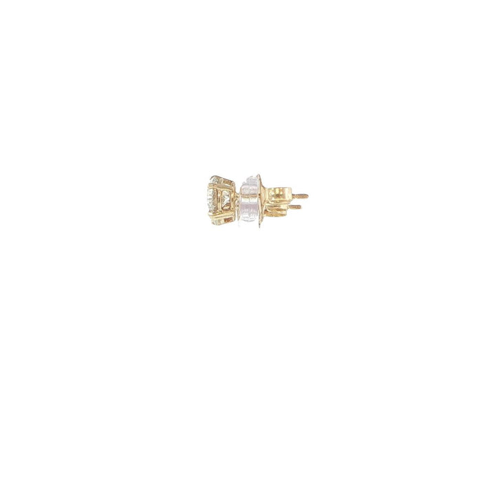 14K Yellow Gold Diamond Stud Earrings