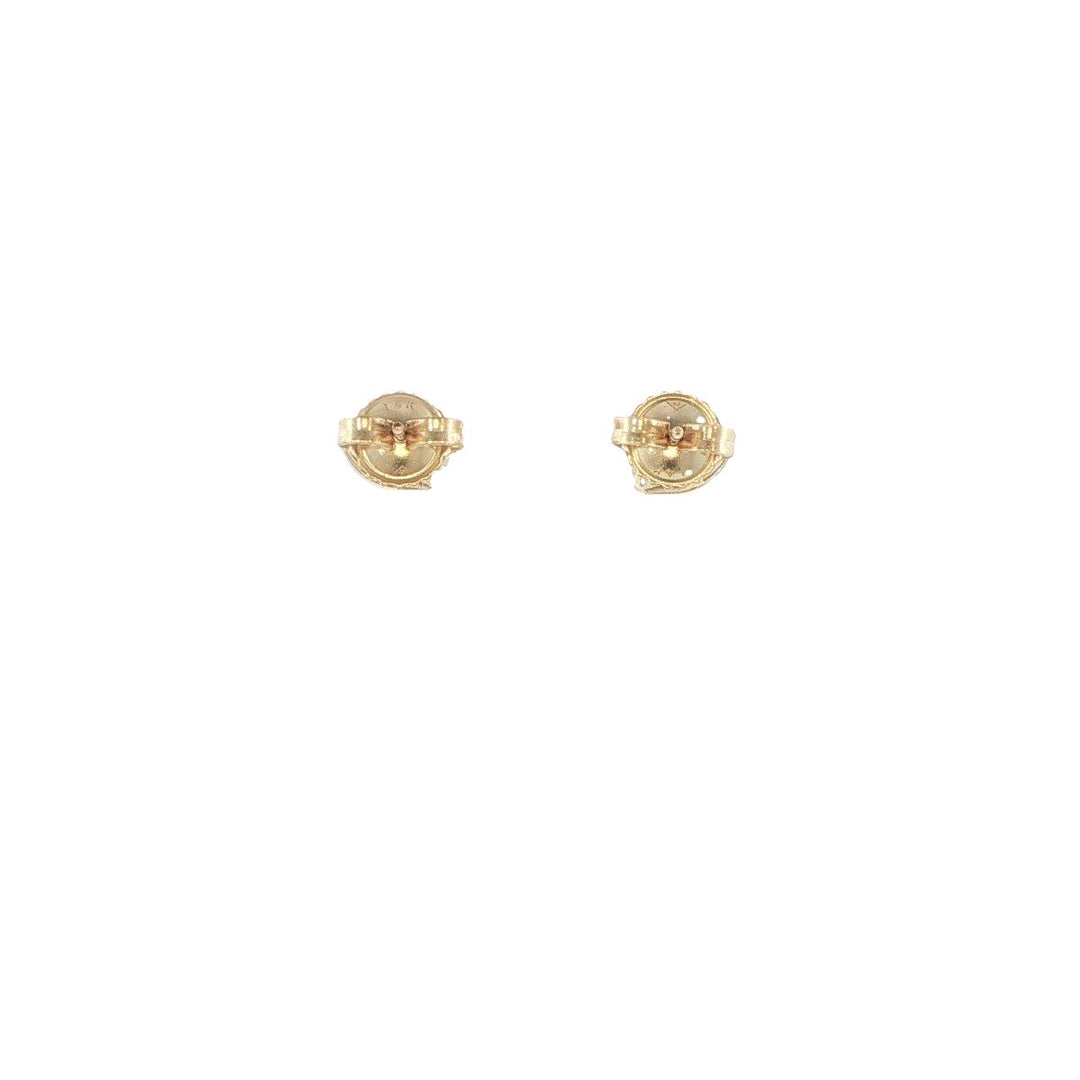 14K Yellow Gold Diamond Stud Earrings