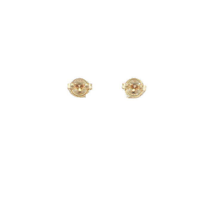 14K Yellow Gold Diamond Stud Earrings